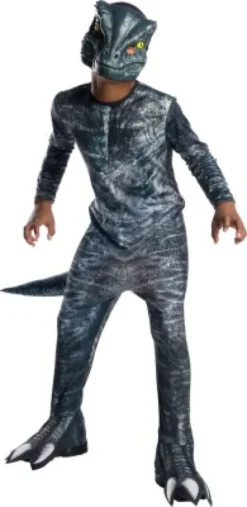 Jurassic World Kostume Til Børn - Blue Velociraptor - 104 CM