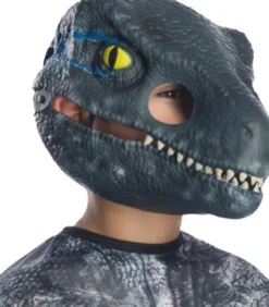 Jurassic World - Velociraptor Maske Til Børn - Bevægelig Kæbe
