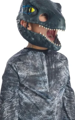 Jurassic World - Velociraptor Maske Til Børn - Bevægelig Kæbe