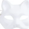 Kattemaske - H 17,5 CM - B 18,5 - Hvid - 1 Stk
