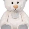 Kiddy Bamse I Hvid Med Sølv Glimme - 36 CM