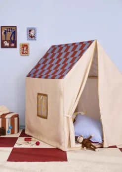 Kids Concept - Legetelt - Dusty Blue Check - 110X80X124 CM