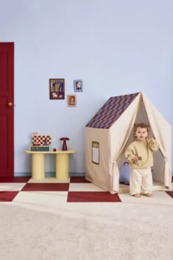 Kids Concept - Legetelt - Dusty Blue Check - 110X80X124 CM