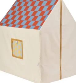 Kids Concept - Legetelt - Dusty Blue Check - 110X80X124 CM