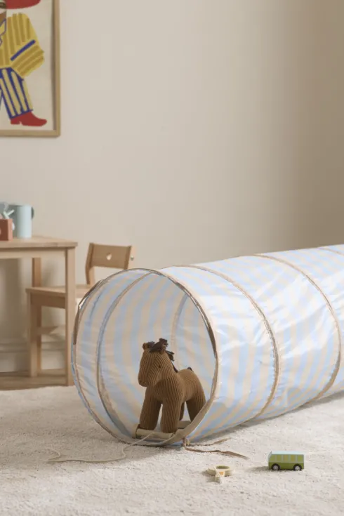 Kids Concept - Legetunnel, Lyseblå Med Striber