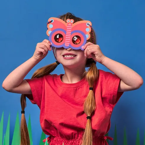 Kikkerland - Kidoki - Sommerfugl Maske Med Prisme Briller - Assorteret