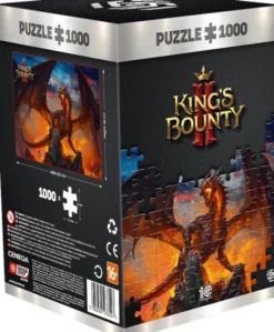 King's Bounty II Puslespil - 1000 Brikker - Inkl. Plakat Og Pose - Drage