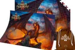King's Bounty II Puslespil - 1000 Brikker - Inkl. Plakat Og Pose - Drage