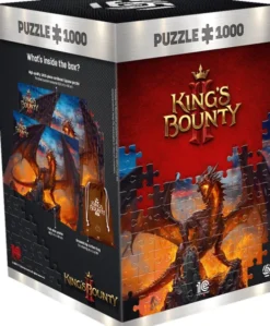 King's Bounty II Puslespil - 1000 Brikker - Inkl. Plakat Og Pose - Drage