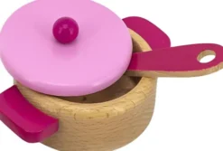 Køkken Legetøj - Grydesæt I Træ - 6 Dele - Viga - Assorteret