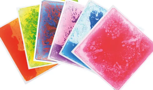 Kæmpe Sansemåtte Med Væske - 1 Stk - 50 X 50 CM - Assorteret