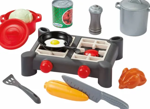 Kogeplade Legemad Sæt I Plastik - 14 Dele - Ecoiffier - 100% Chef