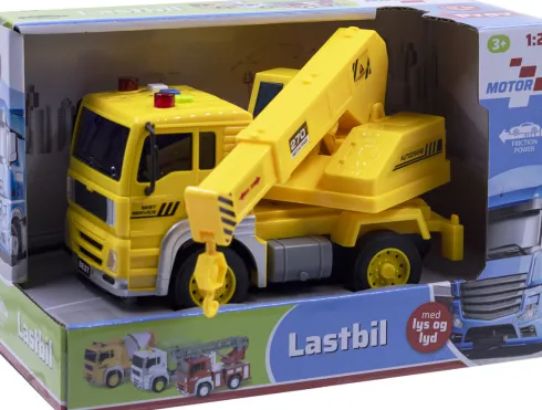 Kranbil Legetøj Med Lys Og Lyd - Gul