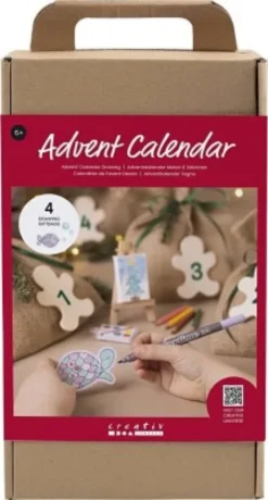 Kreativ Adventskalender - Tegne DIY - 4 Gaver