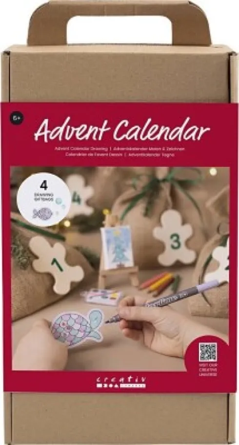 Kreativ Adventskalender - Tegne DIY - 4 Gaver
