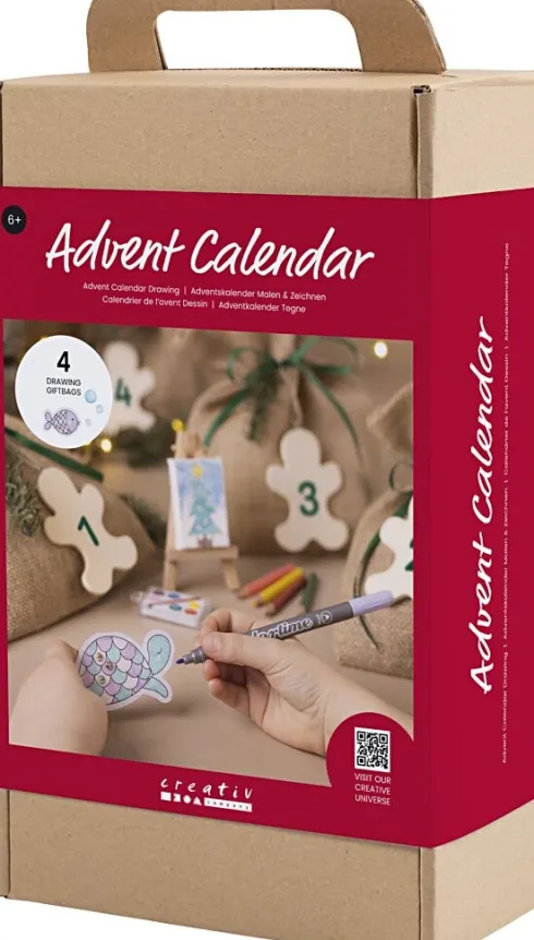 Kreativ Adventskalender - Tegne DIY - 4 Gaver