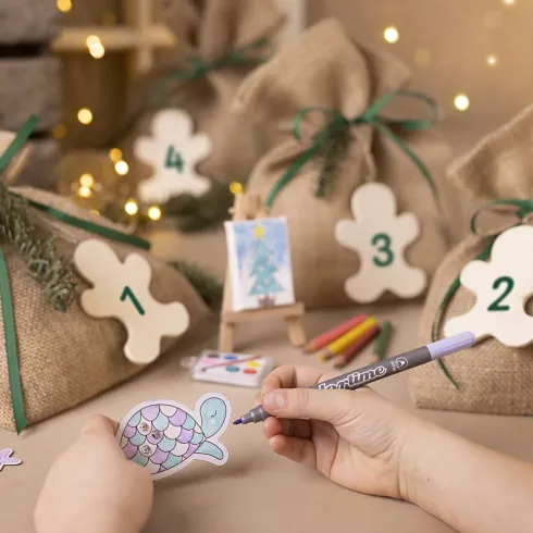 Kreativ Adventskalender - Tegne DIY - 4 Gaver