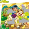 Larsen Puslespil - Bondegård - Børn Med Pony - 16 Brikker