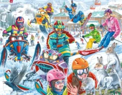 Larsen Puslespil - Snescooter Og Snowboards - 57 Brikker