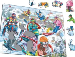 Larsen Puslespil - Snescooter Og Snowboards - 57 Brikker