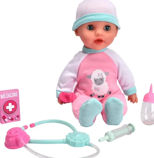 Laura - Interaktiv Babydukke Legesæt - Med 24 Lyde - Little Patient