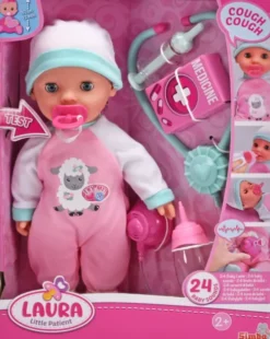 Laura - Interaktiv Babydukke Legesæt - Med 24 Lyde - Little Patient