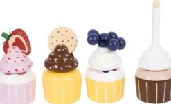 Legemad I Træ - Cupcakes Med Kageopsats - Small Foot
