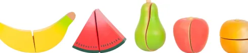 Legemad I Træ Med Velcro - Frugt Skæresæt - Fresh - Small Foot