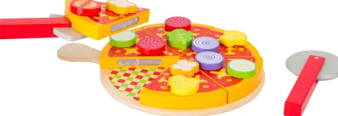 Legemad I Træ Med Velcro - Pizza Sæt - Small Foot