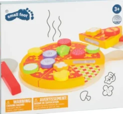 Legemad I Træ Med Velcro - Pizza Sæt - Small Foot