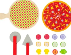 Legemad I Træ Med Velcro - Pizza Sæt - Small Foot