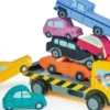 Legetøjsbiler I Træ - Biltransport Stablelegetøj - 8 Stk - Tender Leaf