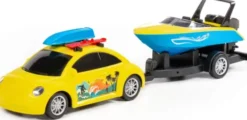 Legetøjs Bil Med Båd På Trailer - Polesie - 40 CM