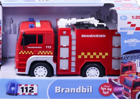 Legetøjs Brandbil Med Lys Og Lyd - 18 CM - Assorteret