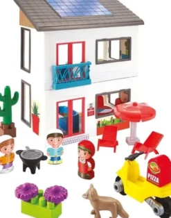 Legetøjshus Med Møbler Og Figurer - 56 Dele - Ecoiffier Abrick