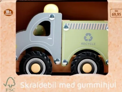 Legetøjs Skraldebil I Træ