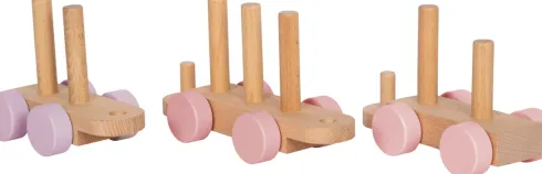 Legetøjstog Med Stableklodser - Træ - Til Børn - Pink - Small Foot