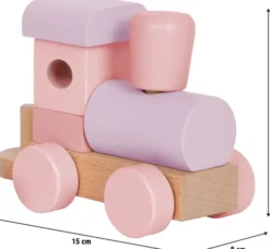 Legetøjstog Med Stableklodser - Træ - Til Børn - Pink - Small Foot