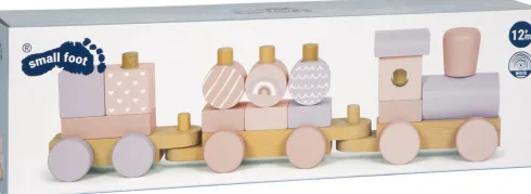 Legetøjstog Med Stableklodser - Træ - Til Børn - Pink - Small Foot
