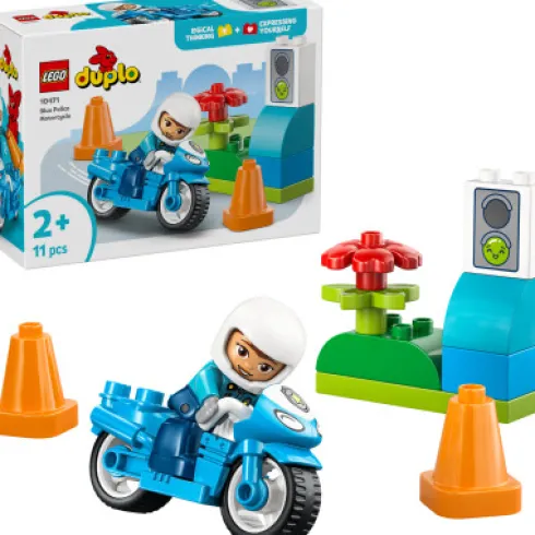 Lego 10471 - Duplo Town - Blå Politimotorcykel
