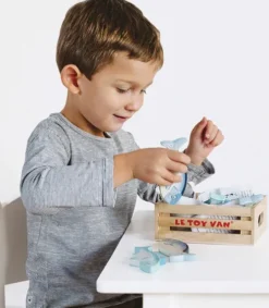 Le Toy Van Legemad - Frisk Fisk I Trækasse - 7 Dele