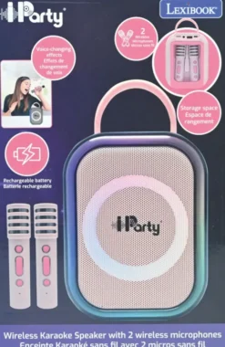Lexibook - Iparty Karaoke Sæt Til Børn - Højtaler Med 2 Mikrofoner