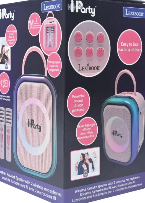 Lexibook - Iparty Karaoke Sæt Til Børn - Højtaler Med 2 Mikrofoner