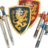 Liontouch - Ædel Ridder - Skumsværd, Skjold Og Økse - Blå Rød