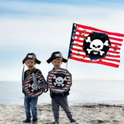 Liontouch - Piratflag - Pirat Rødstribe Serien - 100X70 CM