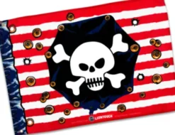 Liontouch - Piratflag - Pirat Rødstribe Serien - 100X70 CM