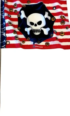Liontouch - Piratflag - Pirat Rødstribe Serien - 100X70 CM