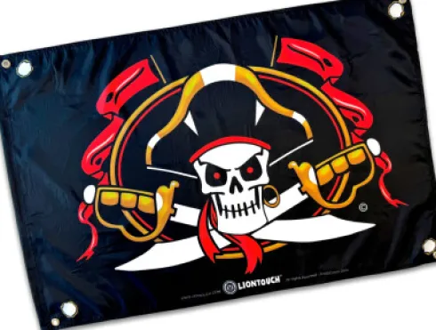 Liontouch - Piratflag - 100X70 CM - Captain Cross