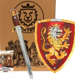 Liontouch - Rød Ædel Ridder - Skumsværd Og Skumskjold Sæt