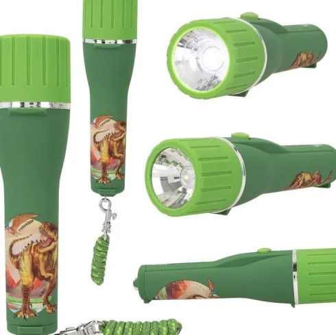 Lommelygte Til Børn - Timerfunktion - Dino World - Assorteret